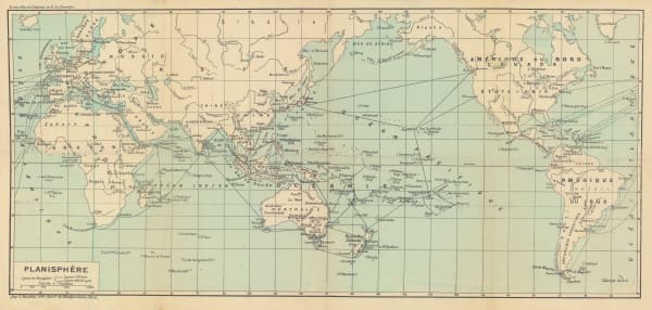 Cottreau & Le Chartier, M & H., Planisphère, 1911
