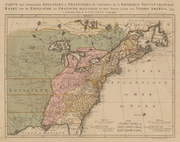 Josua & Reinier Ottens, French and Indian War, 1755