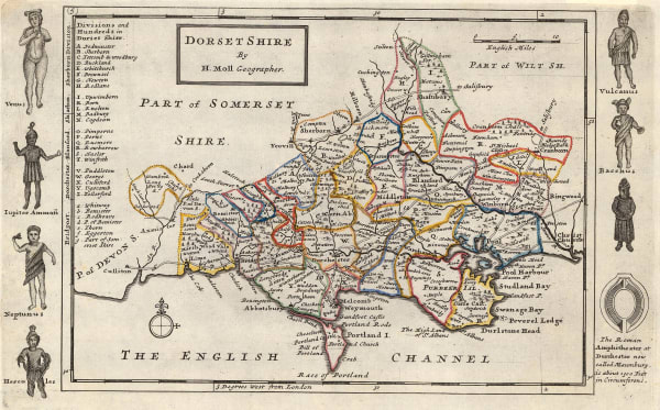 Herman Moll, Dorset Shire, 1724