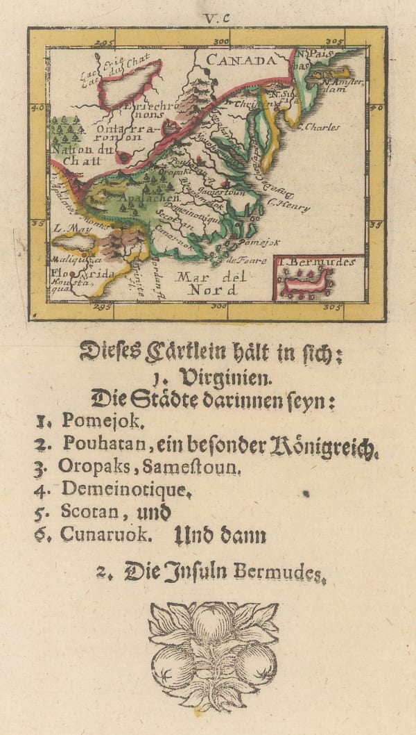 Johann Ulrich Muller, Virginia, 1692