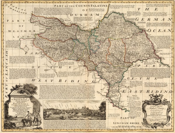 Emanuel Bowen & Thomas Kitchin, An Accurate Map of the North Riding of York Shire, 1760 c.