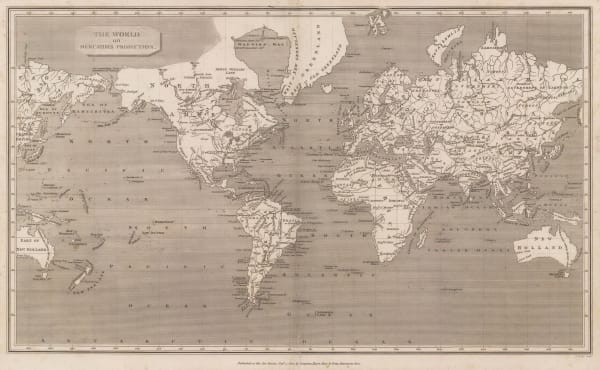 Aaron Arrowsmith, The World on Mercators Projection, 1807