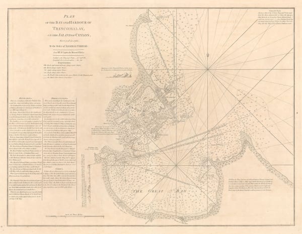 Jean-Baptiste d'Après de Mannevillette, Plan of the Bay and Harbour of Trincomalay, on the Island of Ceylon, 1780 c.