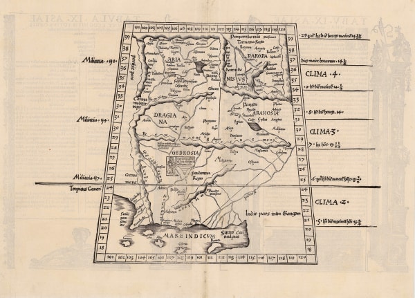 Claudius Ptolemy, Rare woodcut map of Pakistan and Afghanistan, 1535