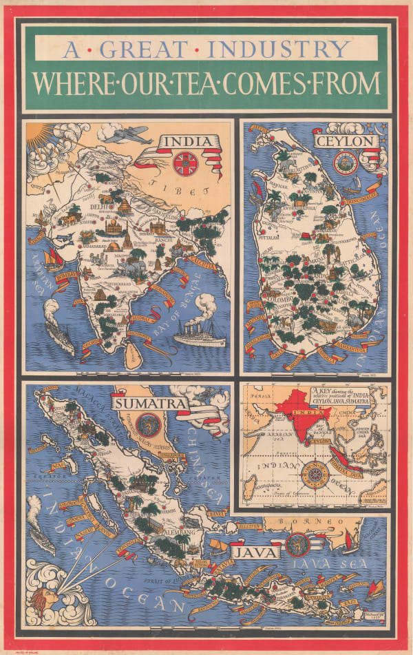 MacDonald Gill, A Great Industry - Where Our Tea Comes From, 1937