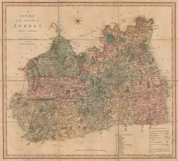 Charles Smith, A New Map of the County of Surrey, 1808