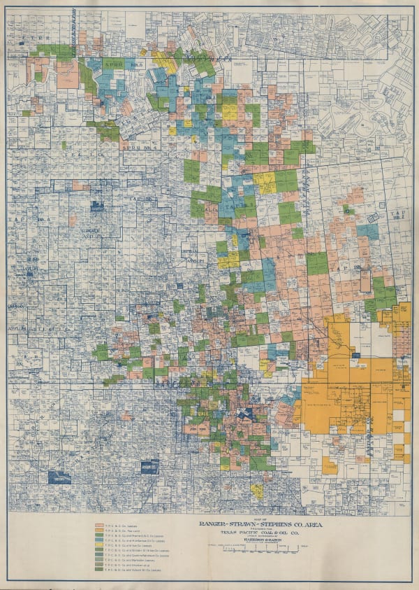 Harrison & Eaton, Map of Ranger-Strawn-Stephens Co. Area, 1920