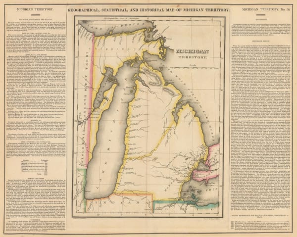 Carey & Lea, Geographical, Statistical and Historical Map of Michigan Territory, 1822