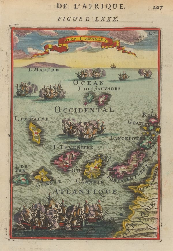 Alain Manesson Mallet, Early miniature map of the Canary Islands, 1683
