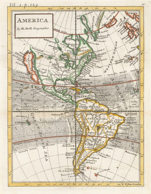 Herman Moll, America, 1739
