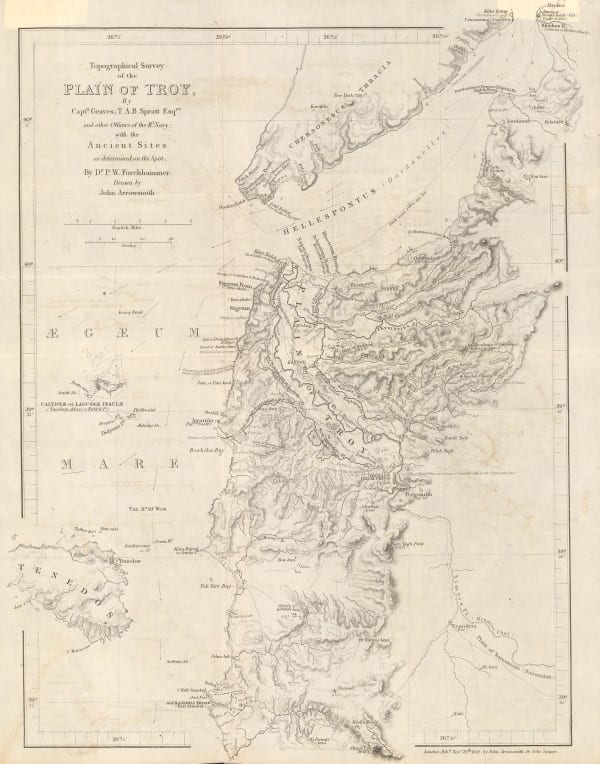 Royal Geographical Society (RGS), Topographical Survey of the Plain of Troy with the Ancient Sites, 1842