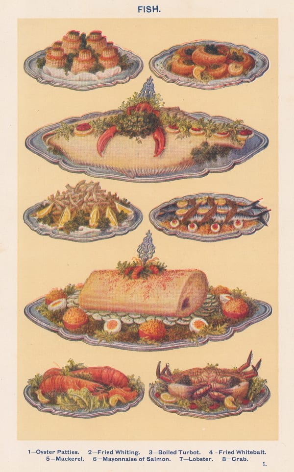 Mrs. Beeton, Cookery - Fish Dishes, 1910 c.