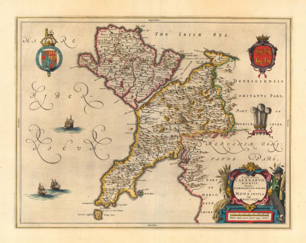 Willem & Jan Blaeu, Caernarfonshire & Anglesey, 1648