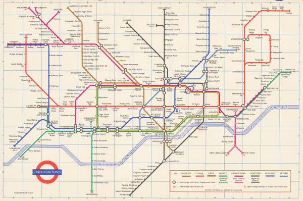Paul E. Garbutt, London Underground Map, 1970