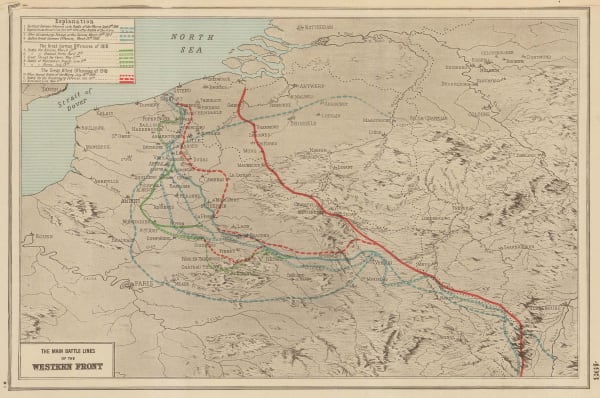 Harmsworth, The Main Battle Lines on the Western Front, 1920 c.