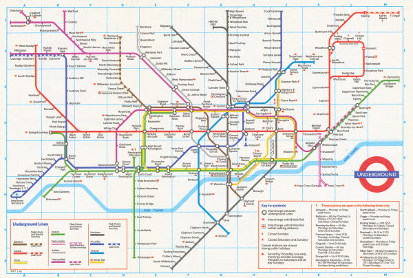 London Underground, London Underground Map, 1987