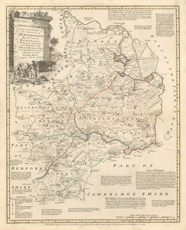 Thomas Kitchin, An Accurate Map of the County of Huntingdon, 1777