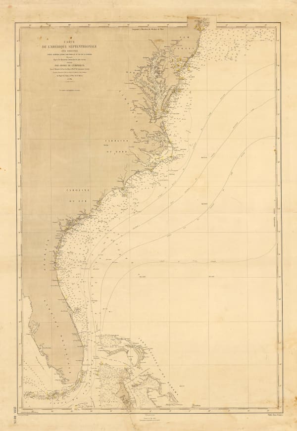 Depot de la Marine, Chart of the coast from New Jersey to Florida, 1887