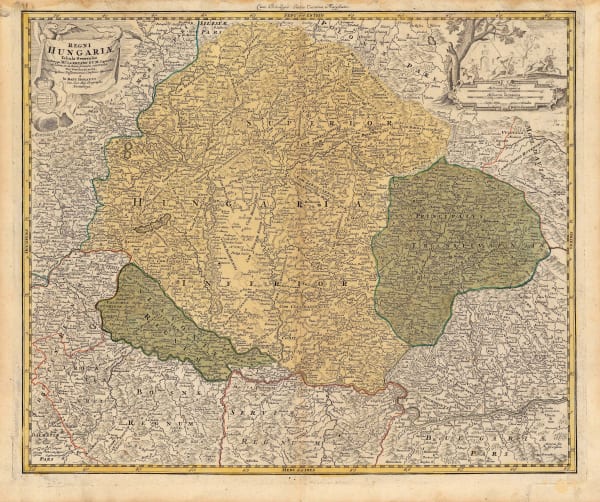 Johann Baptist Homann, Hungary with Transylvania and Slovenia, 1720 c.