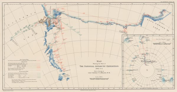 Royal Geographical Society (RGS), Map Showing the Work of The National Antarctic Expedition 1902-03-04, 1904