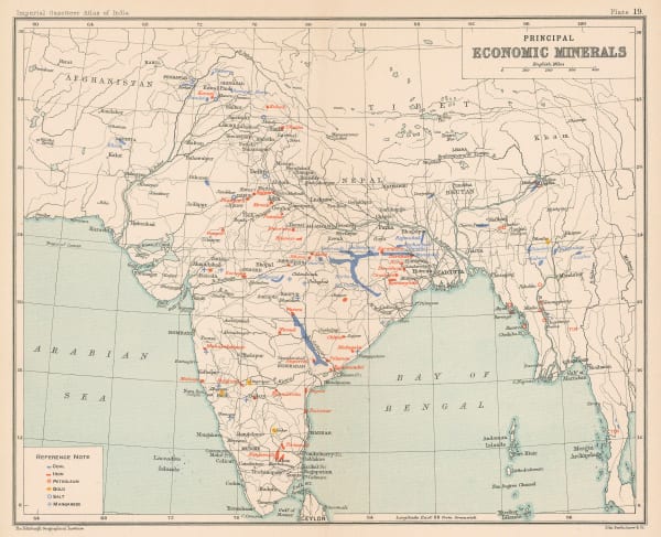 John Bartholomew & Co., Principal Economic Minerals of India, 1909