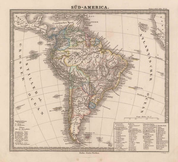 Justus Perthes, South America, 1880 c.