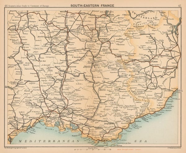 J.G. Bartholomew, South-Eastern France, 1893