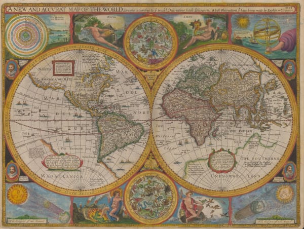 John Speed, A New and Accurat Map of the World, 1676