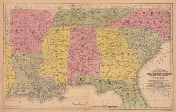 Samuel Augustus Mitchell, Southeastern United States, 1839