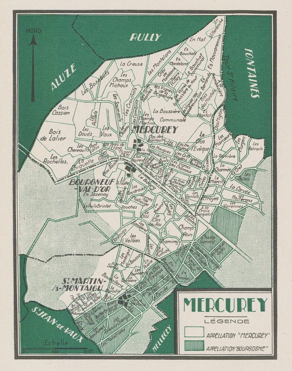 Walter Crotch, Wine Map of Mercurey, 1947