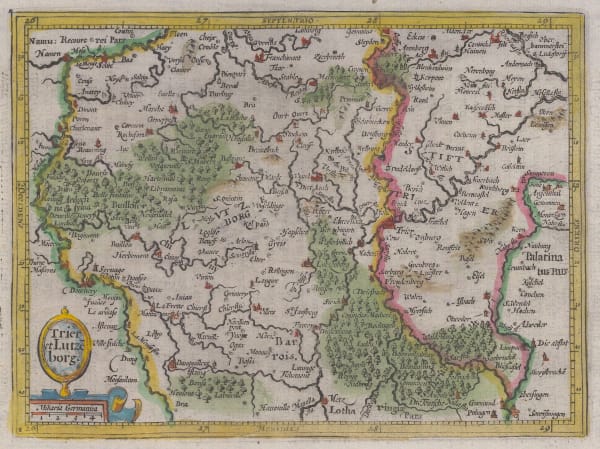 Mercator Hondius, Luxembourg and Trier/Treves, 1635