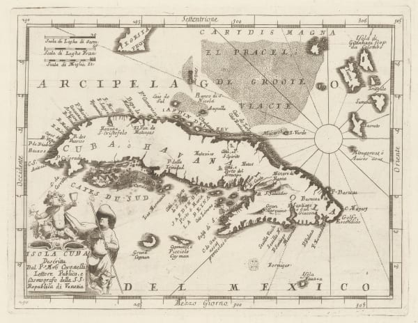Vincenzo Coronelli, Chart of Havana, Cuba, 1696