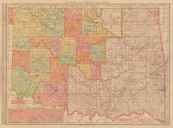 Rand, McNally & Co., Oklahoma and Indian Territory, 1906