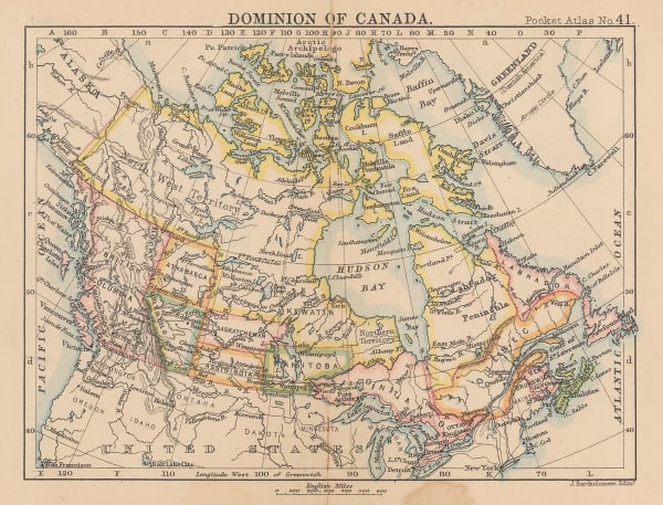 J.G. Bartholomew, Dominion of Canada, 1887