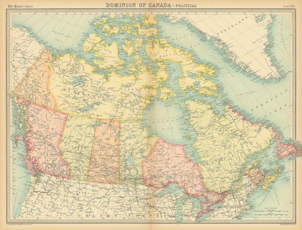 John Bartholomew & Son, Dominion of Canada - Political, 1922