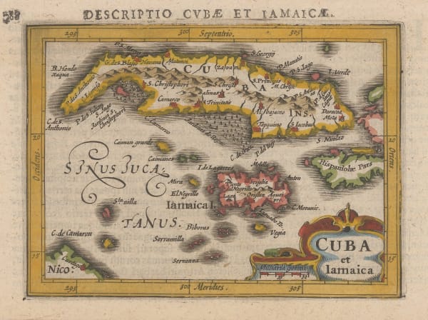 Petrus Bertius, Cuba and Jamaica, 1616