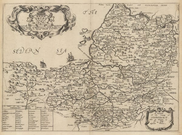 Richard Blome, A Mapp of the County of Somerset with its Hundreds, 1673