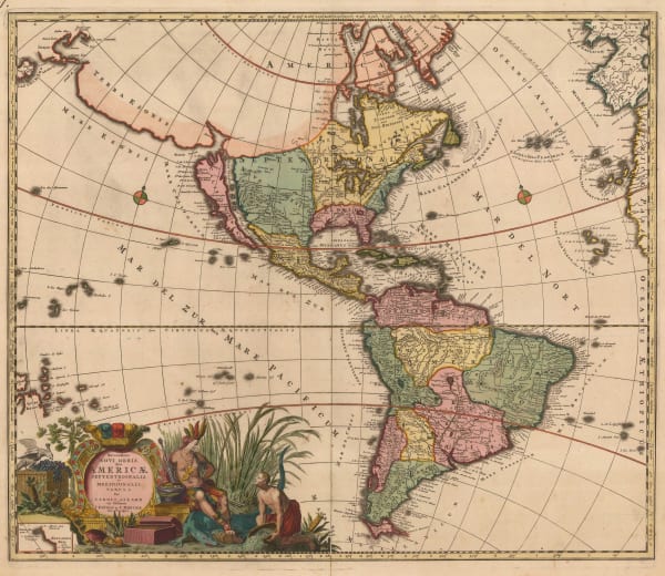 Carolus Allard, Recentissima Novi Orbis sive Americae Septentrionalis et Meridionalis Tabula, 1730