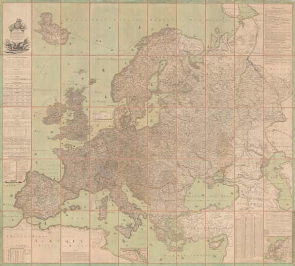 Jean Baptiste De Bouge, Colossal wall map of Europe, 1797