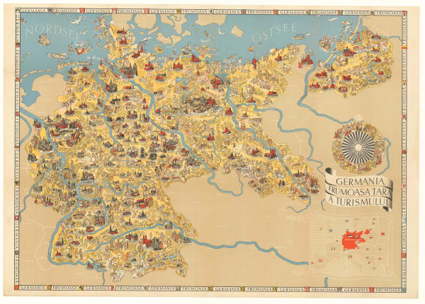 Walter Riemer, Romanian Map of Germany for the 1936 Berlin Olympics, 1935