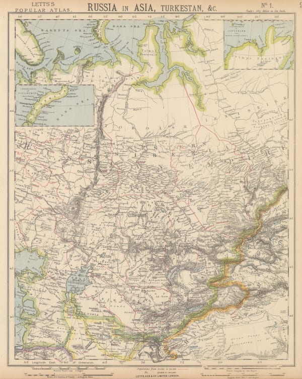Letts & Son, Central Asia & Asiatic Russia, 1892