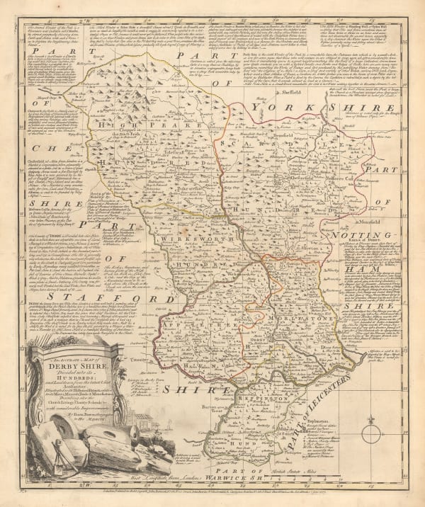 Emanuel Bowen, An Accurate Map of Derby Shire, 1777