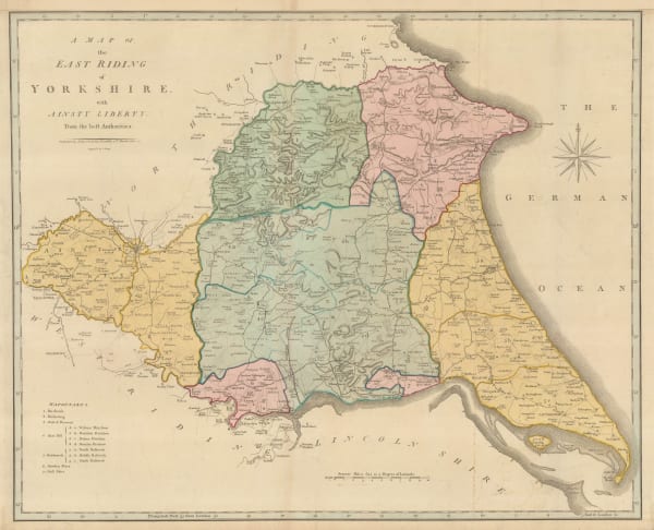 John Cary, Map of East Riding of Yorkshire with Ainsty Liberty from the Best Authorities, 1805