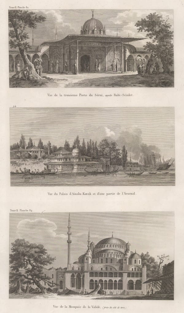 Count Marie-Gabriel de Choiseul-Gouffier, Turkey - Istanbul / Constantinople, Triple view, 1782
