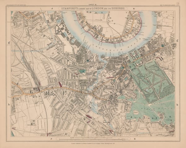 Edward Stanford, Greenwich, Deptford & New Cross, 1877