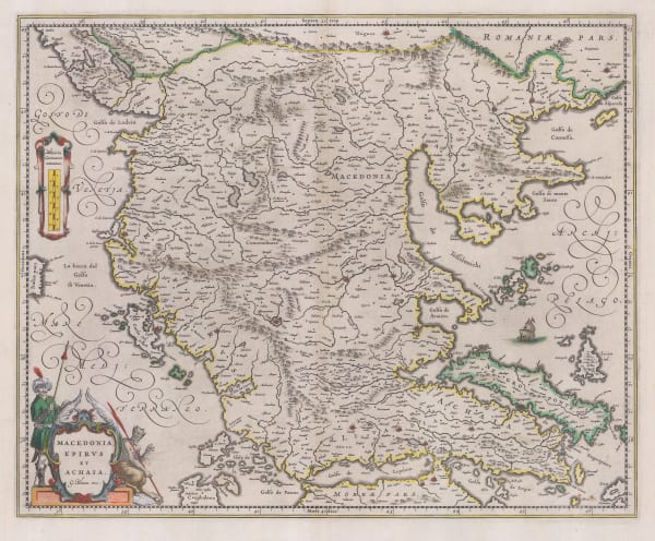 Willem & Jan Blaeu, Attica, Macedonia, Epirus, and Thessaly, 1662