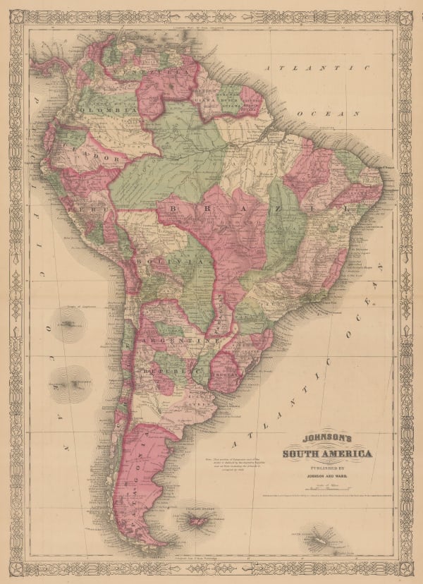 Johnson & Ward, Johnson's South America, 1866