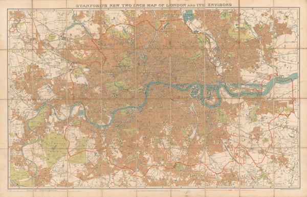 Edward Stanford, Stanford's New Two Inch Map of London and Its Environs, 1919