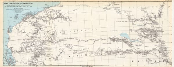 Justus Perthes, Thomas Elders' Expedition across Australia from Perth to Beltana, 1880 c.