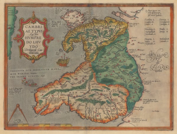 Abraham Ortelius, Cambriae Typus Auctore Humfre Do Lhuydo, 1592